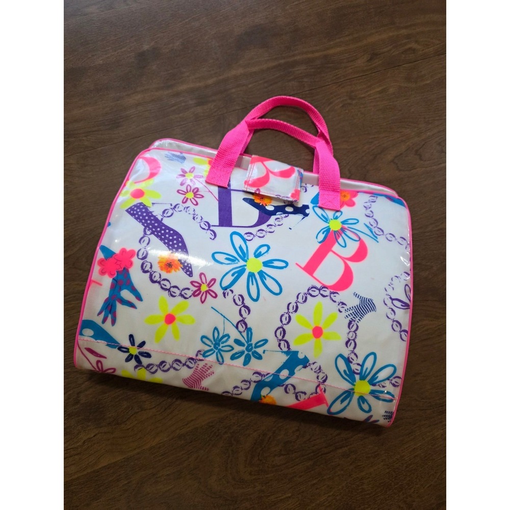 Vintage Barbie Trading Card Binder with Cards Pink Floral Carrying Case 300+